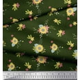 thumbnail image 2 of Soimoi Green Moss Georgette Fabric Leaves & Sunflower Floral Print Fabric by Yard 42 Inch Wide, 2 of 3