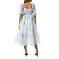 thumbnail image 4 of Femmes Été Bouffi Tulle Princesse Robe Couleur Unie Cou Carré Manches Courtes Ourlet Robe Grande Taille, 4 of 6