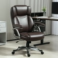 thumbnail image 2 of HOMCOM High Back Office Chair, Tilting Swivel Computer Chair, Brown, 2 of 8