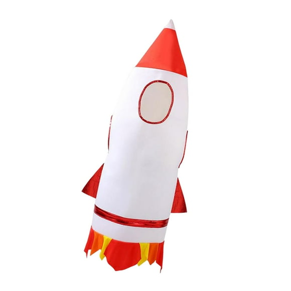 Disfraz infantil de Halloween con temática de cohete para niños y niñas de 7 a 10 años, rojo y