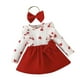 thumbnail image 3 of Vestido de Navidad para Niños, Vestido con Lazo, Vestido Elegante con Estampado de Corazón, Ropa para Niños para Cumpleaños, Vacaciones, Festival, Ves 12 a 18M, 3 of 8