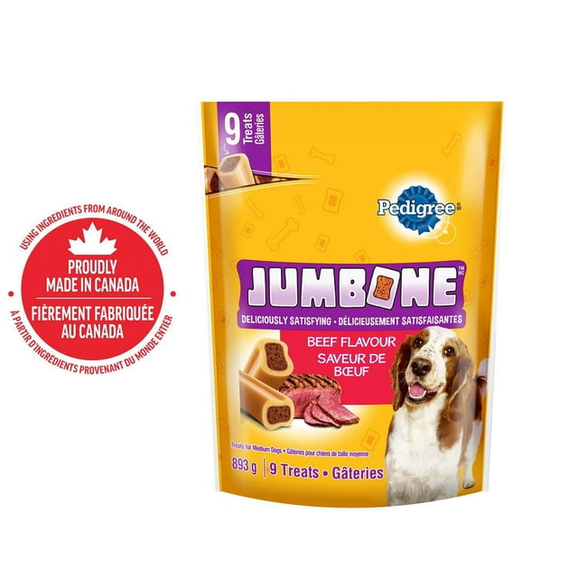 PEDIGREE Jumbone Adult Dog Treats – For Medium Dogs - Beef Flavour – 9 Chews