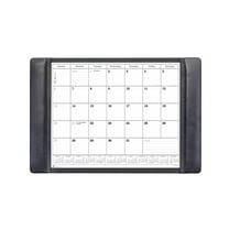 Black Leather Desk Pad w/ Calendar, 25.5 x 17.25
