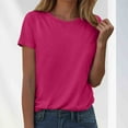 thumbnail image 2 of kamemir Blouses for Women Dressy Casual Women's Short Sleeve Shirts Dressy Lace Summer Tops 2025 Spring Trendy Casual T-Shirts(Hot Pink,S), 2 of 5