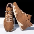 thumbnail image 4 of Men Lace-Up Casual Boots, Men's Casual Ltalian Handmade High Top High Boots Leather Outdoor Walking Sneakers Slip-On Lightweight Non-Slip Waterproof Driving Chukka Boots, Brown 9, 4 of 4