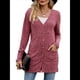 thumbnail image 1 of Cárdigan de Punto Suave para Mujer, Moda Otoño 2025, Abrigo de Larga Abierto con Bolsillos. Rojo Vino S, 1 of 10