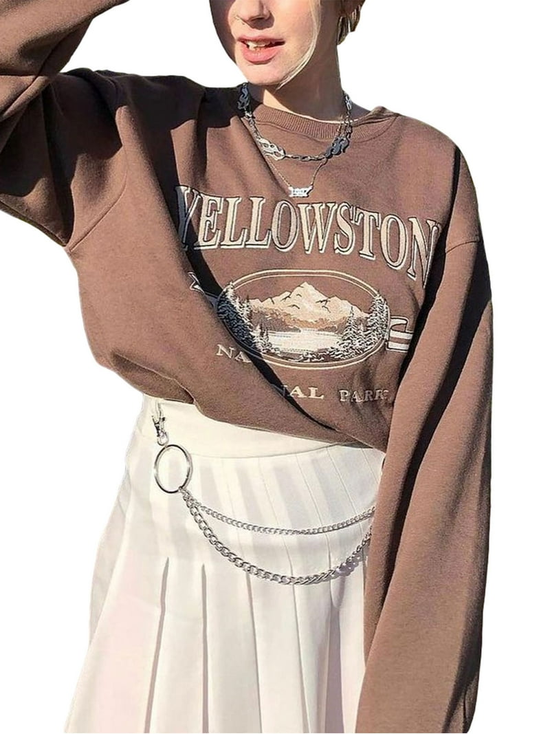 Musuos Women Graphic Crewneck Sweatshirt Y2k E Girl Musuos Women Graphic Crewneck Sweatshirt Y2k E Girl