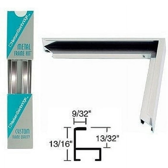 Nielsen Bainbridge 16" Undici Sectional Frame Kit, Metal Picture Hanging Hardware with Round Face, 2 Bars, Silver Finish, Easy Assembly, Lightweight