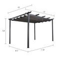 thumbnail image 7 of Ulax Furniture 10'x13' Outdoor Pergola Aluminum Patio Retractable Gazebo with Sun Shade Canopy (Gray), 7 of 7