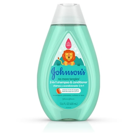 (2 pack) Johnson’s Detangling 2-in-1 Kids Shampoo & Conditioner, 13.6 fl. oz