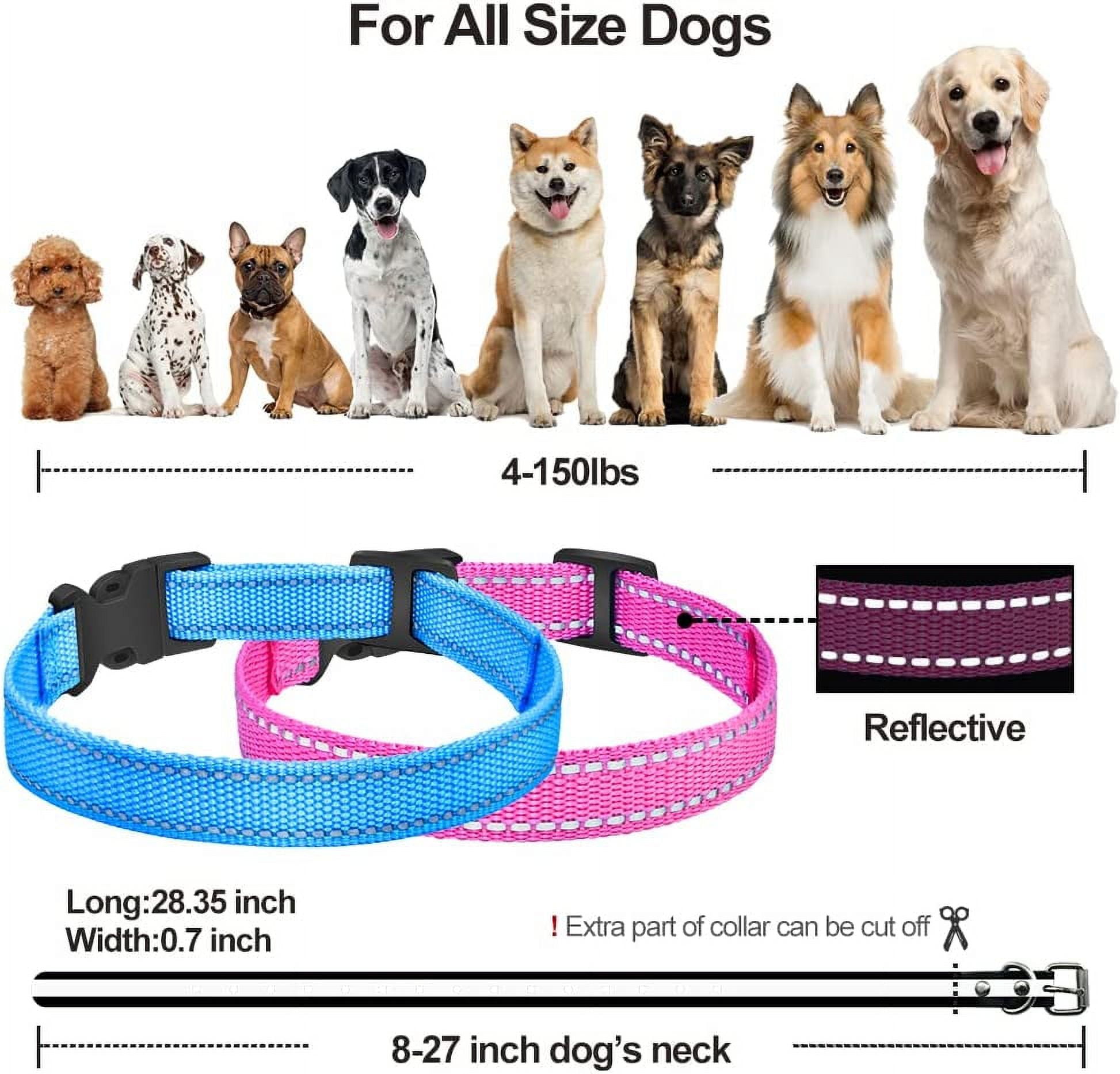 Paipaitek Shock Collar Replacement Strap, Reflective Adjustable Dog Replacement Collars Fits Most of Pet Fence and Bark Collars Receivers - Durable & Adjustable -2 Pack