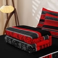 thumbnail image 5 of jejeloiu Bold Paisley Zipper Twin Comforter Sets with Fitted Sheet and 2 Pillowcases For Men Women,Striped Print Zipper Bedding Set,Red Black,Black Reversible,4 Pieces, 5 of 7