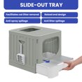 thumbnail image 4 of ModFusion Enclosed Cat Litter Box - Anti-Spill, One-Way Slide-Out Tray, Translucent Door, Gray, 4 of 9