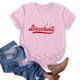thumbnail image 2 of Blusas de Manga Corta para las Mujeres Divertido Impreso Cuello Redondo Tee, Vintage Humor Gráfico Blusas de Primavera para las Mujeres, 2 of 3