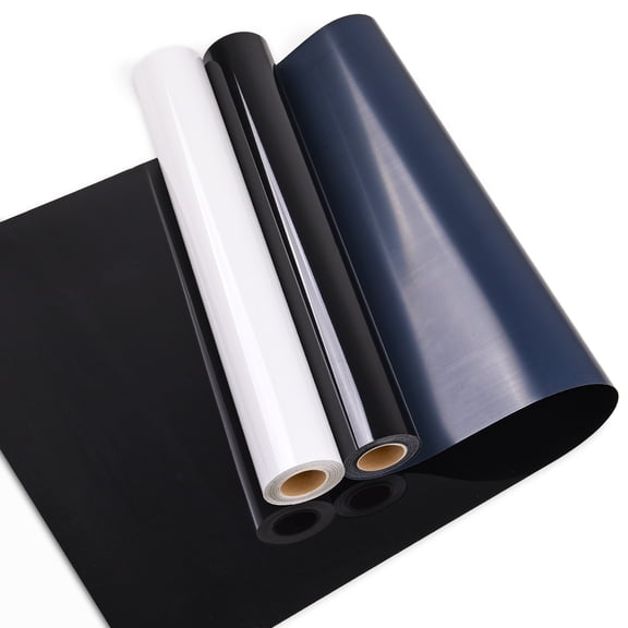 30FT Permanent Vinyl - 2 Rolls 12In x 15Ft Black & White Self Adhesive Vinyl for Crafts Projects