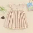 thumbnail image 2 of Bagilaanoe Toddler Baby Girl Summer Dress Flying Sleeve A-line Dresses 6M 12M 18M 24M 3T 4T Kids Casual Swing Sundress, 2 of 7