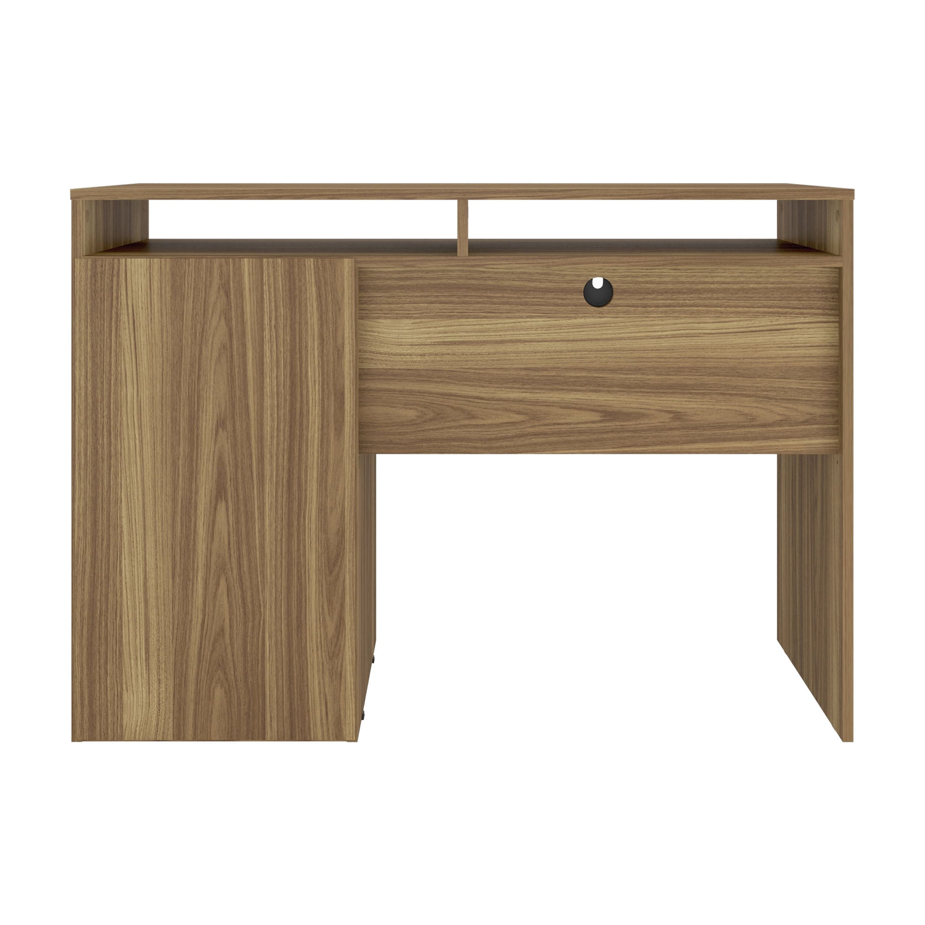 Home Office Workstation with Storage, Walnut