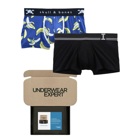 Underwear Expert Men's Trunks Curated Mystery Box, 2 Pairs