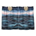 thumbnail image 7 of Yayeee Kitchen Curtains Tier Pair Light Filtering 27"x24" Rod Pocket Short Cafe Window Panel, Ocean Waves, 7 of 7