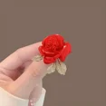 thumbnail image 4 of Elegant Red Rose Brooch Pin with Crystal Accents, Romantic Zinc Alloy Floral Lapel Pin for Bridal Accessories, Alloy Plant-Themed Luxurious Fashion Jewelry, 4 of 4
