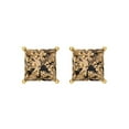 thumbnail image 3 of 2 Ct Princess Cut Studs Champagne Crystal 14K Yellow Solid Gold Everyday Dainty Earrings Screw Back, 3 of 7