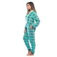 thumbnail image 2 of Just Love Buffalo Plaid Adult Onesie Sherpa Lined Hoody One Piece Pajamas (Mint Buffalo Plaid, Small), 2 of 4