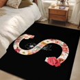 thumbnail image 4 of Black Letter S Flower Area Rugs 3x5 ft Watercolor Alphabet S Pink Beige Floral Leaf Washable Rug Non Slip Indoor Carpet Absorbent Floor Mat for Living Room Bedroom Dining Room, 4 of 9