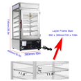 thumbnail image 6 of EQCOTWEA Electric Commercial Bun Steamer Food Warmer Bun Bread Heater Hot Dog Steamer Warmer Food Heating Display Cabinet 5-Layer, 6 of 11