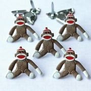 Angle View: Eyelet Outlet Shape Brads 12/Pkg-Sock Monkeys