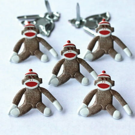 Eyelet Outlet Shape Brads 12/Pkg-Sock Monkeys