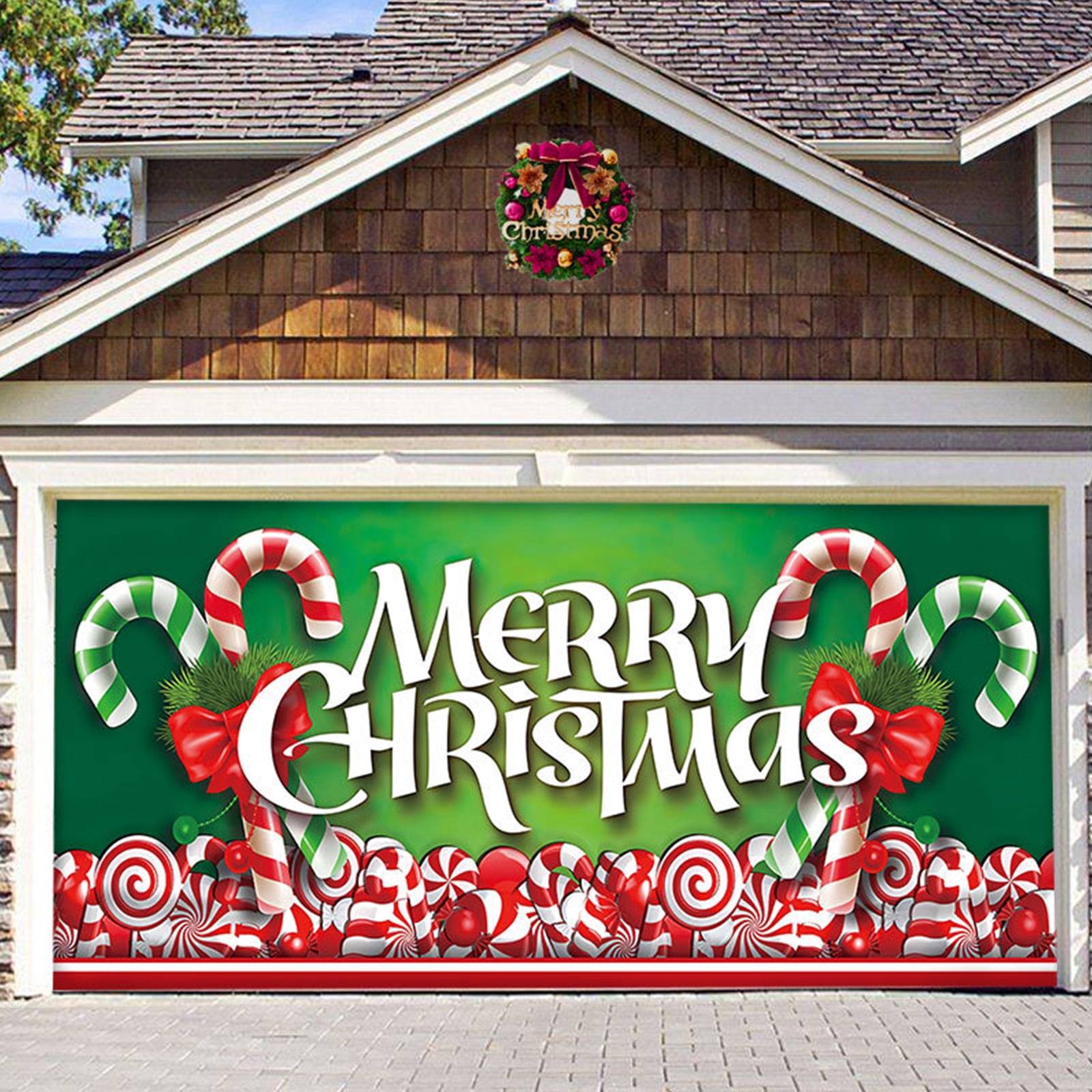 YFMHA Garage Door Christmas Decoration Merry Christmas Garage Banner