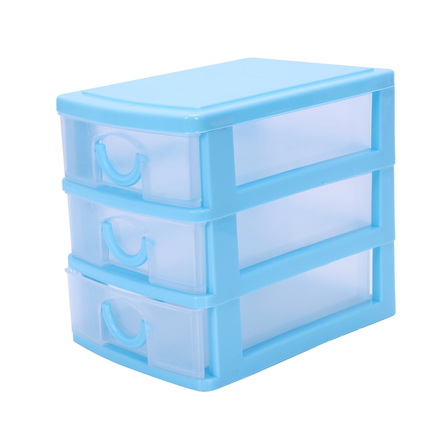 ZENFUN 3 Pack Drawer Plastic Stackable Storage Drawer Bins, Small  Drawer-type Desk Organizer Boxes, Translucent Small Plastic Chest of  Drawers