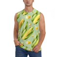 thumbnail image 3 of Uemuo Fresh Sweet Corn Pattern Men's Sleeveless T-Shirt,Muscle Athletic Tank Top, Moisture-wicking Quick-dry Breathable Classic Tee Top for Gym Run Outdoor Sports-X-Large, 3 of 8