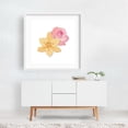 thumbnail image 2 of Pink Rose and Day Lily - Illustration Floral Flowers Botanical Modern Art Pastel Minimalist Nature White Framed Wall Art Print 8 x 8 inches, 2 of 3