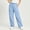 Light Blue, variant on Women's Utility Cargo Pants, Elastic Drawstring Waist, Multi-Pocket Casual Trousers for Daily & Outdoor Khaki XXXL