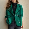 thumbnail image 2 of Womens Plaid Jacket Green Knitted Cardigan Casual Long Sleeved Plaid Winter Coats S, 2 of 8