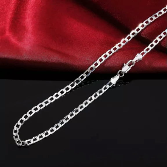 GKNET 925 Silver Filled Necklace 16-30 Inch 4MM Figaro Link Chain for Women Men N132-30 inch