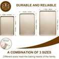 thumbnail image 3 of Baking Sheet Pan Set of 3, Commercial Cookie Sheets for Baking, Nonstick Half/Quarter/Jelly Roll Pans Replacement Toaster Oven Tray, Heavy Duty & Easy Clean, Champagne Gold, 3 of 4