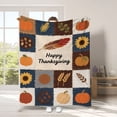thumbnail image 6 of Flannel Blanket Black Autumn Thanksgiving Patterned, Soft Warm Plush Throw Cover, 27.5x39.4inLightweight Quilt, Versatile Furnishing for Sofa Bed Camping Household Daily Decoration, 6 of 6