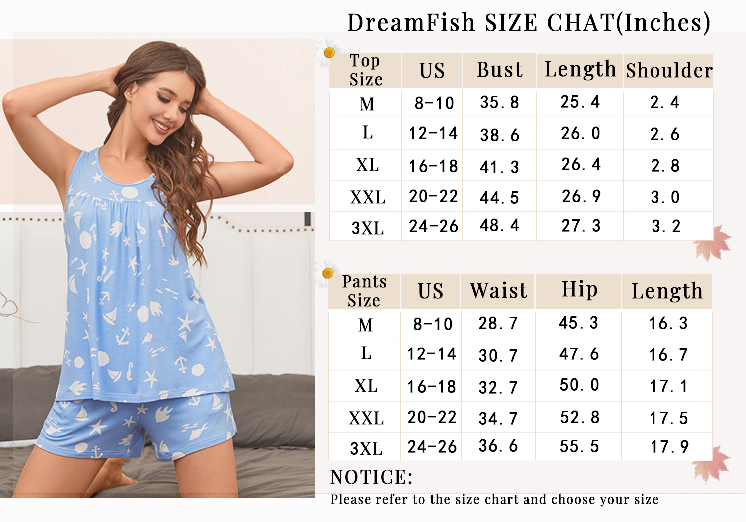 DreamFish Women's Summer Sleeveless Tank and Shorts Pajama Set photo 6