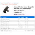 thumbnail image 2 of Camshaft Position Sensor - Compatible with 2008 - 2020 Honda Odyssey 2009 2010 2011 2012 2013 2014 2015 2016 2017 2018 2019, 2 of 2