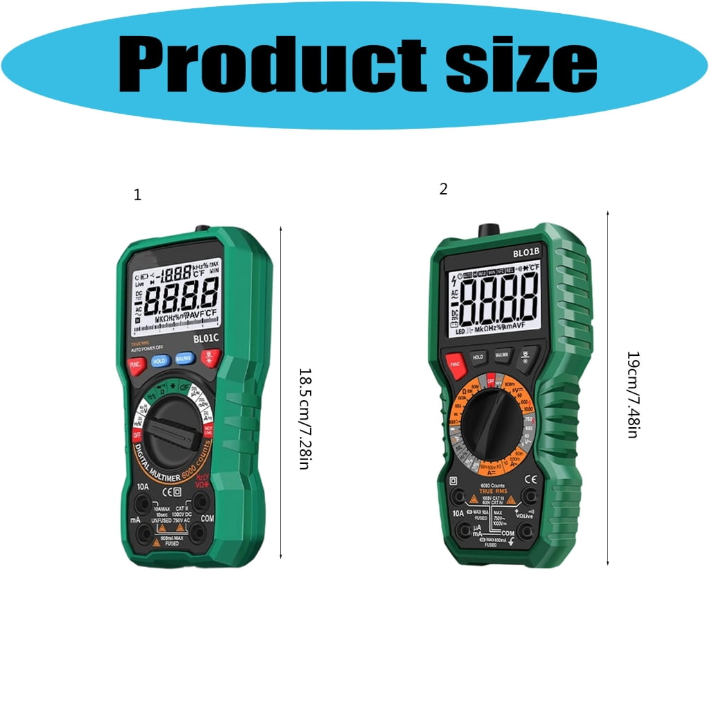 PatungKu Easy Operation Digital Multimeter with Flashlight Data Hold Auto Off Function