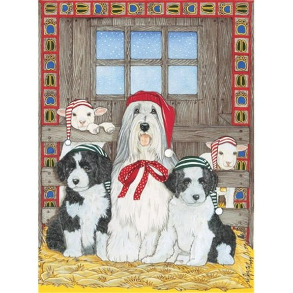 Pipsqueak Productions C970 Holiday Boxed Cards- Bearded Collie