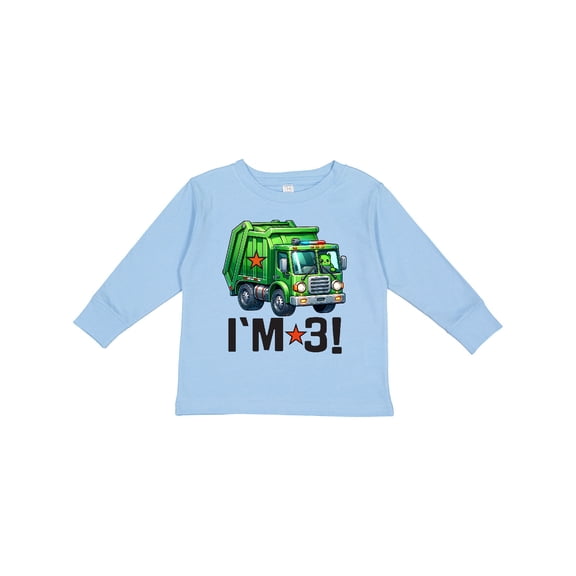 Inktastic 3rd Birthday Garbage Truck Party Boys Long Sleeve Toddler T-Shirt