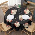thumbnail image 3 of Black Christmas Santa Pattern Round Tablecloth 60"x60",Wrinkle Wipeable Table Cloth for Kitchen Dining Room Picnic Patio Party, 3 of 6