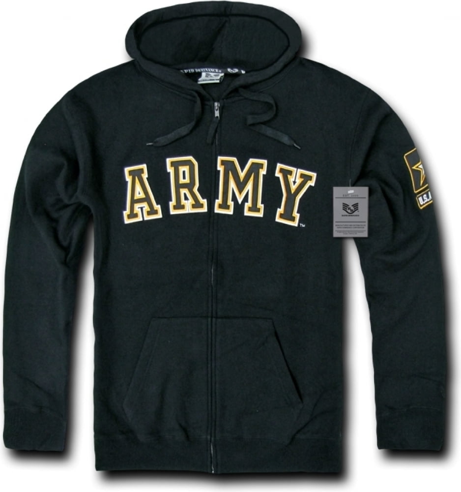 RapDom U.S. Army Full Zip-Up Mens Hoodie Jacket [Black - 2XL] - Walmart.com