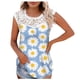 thumbnail image 1 of Camiseta sin mangas de encaje con estampado de mujer Camiseta sin mangas de empalme de cuello redondo Camiseta ligera y cómoda delgada OAVQHLG3B Store lin121212, 1 of 5