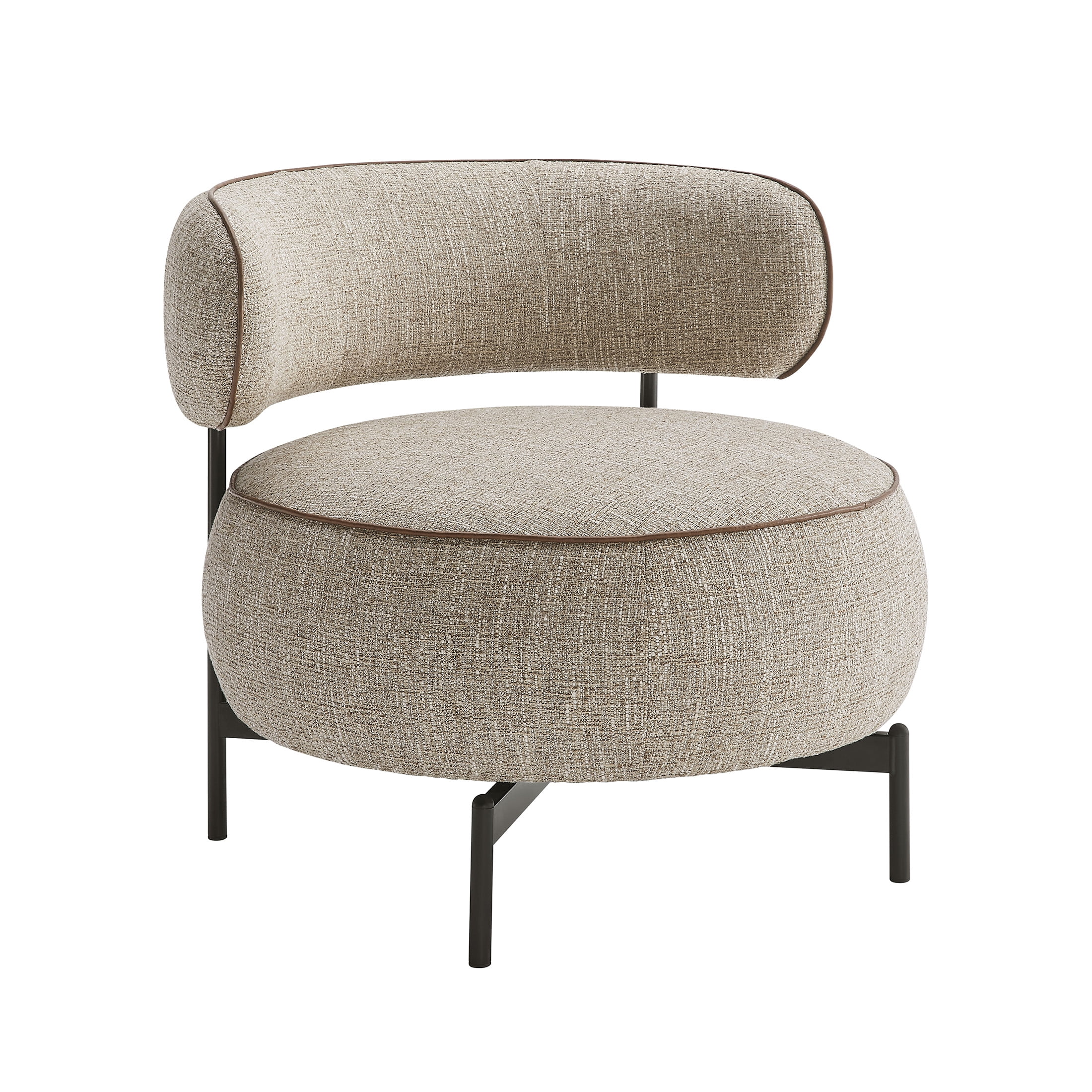 OakvillePark Varn Contemporary Chenille Swivel Chair, Brown