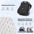 thumbnail image 5 of Caveen Baby Car Seat Cover, Plush Minky Dots Infant Car Seat Canopy for Baby Shower Gift, Black, 5 of 7