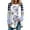 Blue, variant on Womens Long Sleeve T Shirts Christmas Tops Printed Plus Size Tunic Crew Neck Comfy Elastic Santa Xmas Tees Blouses